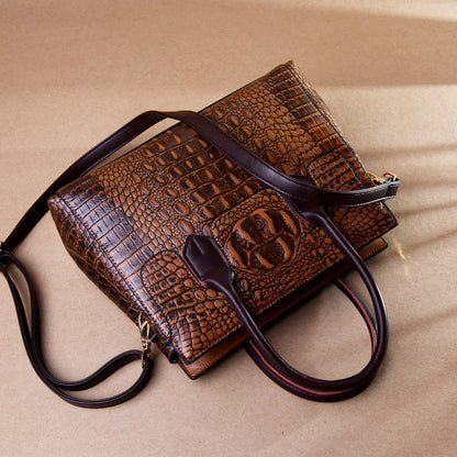 Bolsos de hombro con estampado de cocodrilo