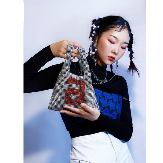 Niche Design Flashing Diamond Bag New Trend Full Diamond Diamond Bag Large Capacity Shopping Bag Bag Handbag Handbag