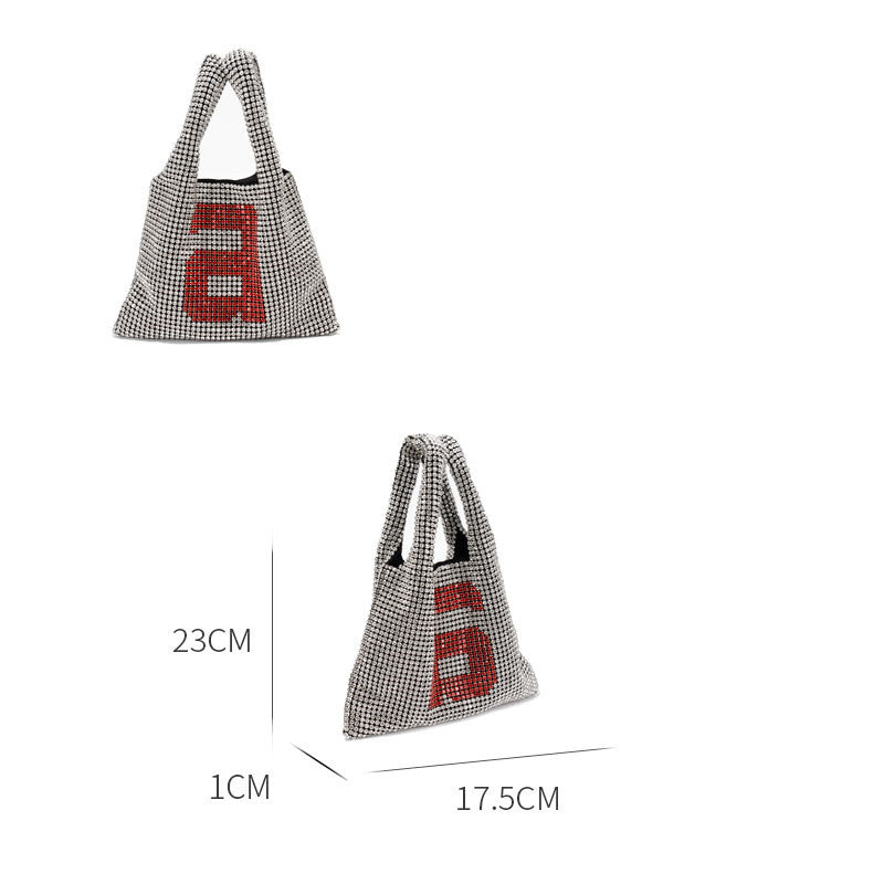 Niche Design Flashing Diamond Bag New Trend Full Diamond Diamond Bag Large Capacity Shopping Bag Bag Handbag Handbag