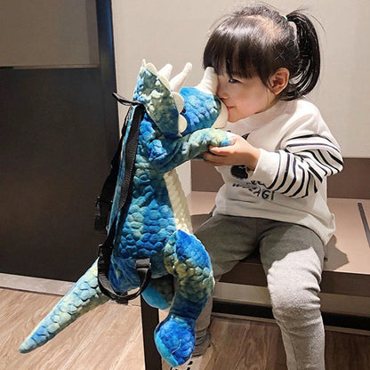 Mochila creativa de dinosaurios 3D para niños, bolsa de peluche de animales de dibujos animados, linda y divertida bolsa para padres e hijos para niñas y niños.