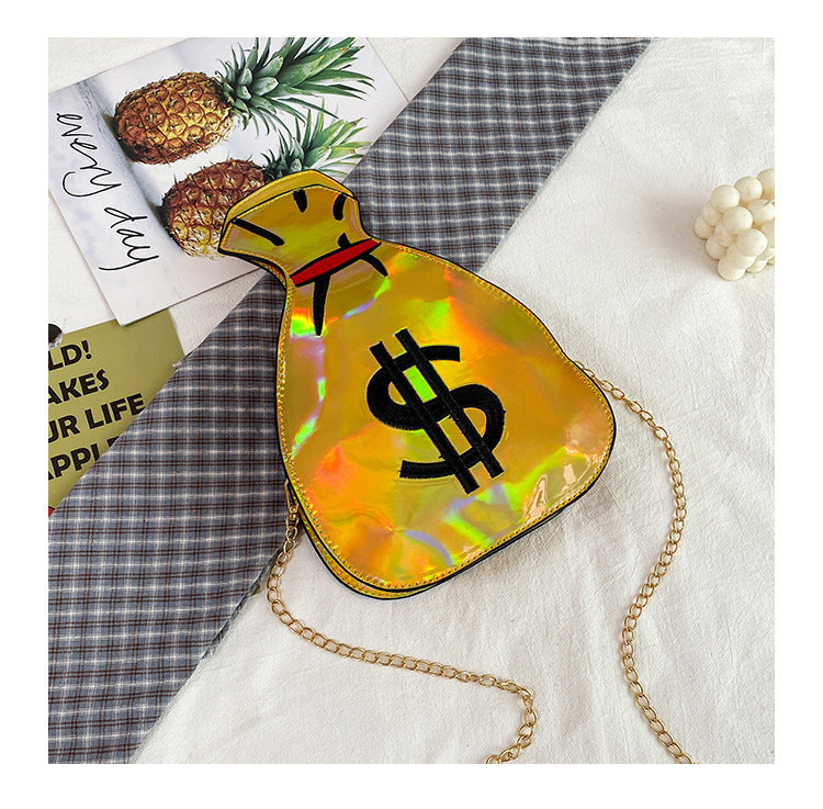 Funny Personality Embroidered Money Bag Messenger Bag