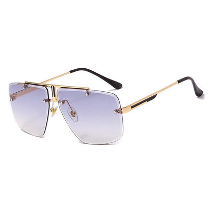 Gafas de sol de moda para hombre y mujer, sin marco, cuadradas, de tendencia masculina, 0.5, 1850