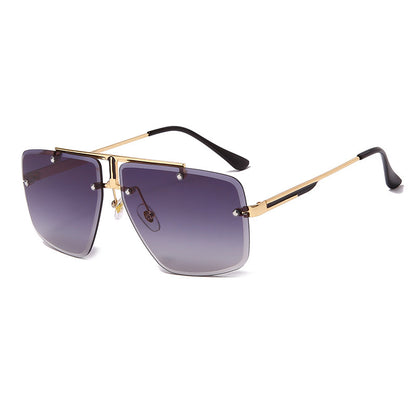 Gafas de sol de moda para hombre y mujer, sin marco, cuadradas, de tendencia masculina, 0.5, 1850