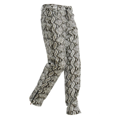 Casual Pants Snakeskin Pattern Men Pu Leather Pants - BAGMODA