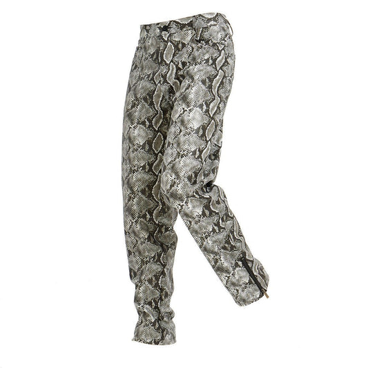Casual Pants Snakeskin Pattern Men Pu Leather Pants - BAGMODA