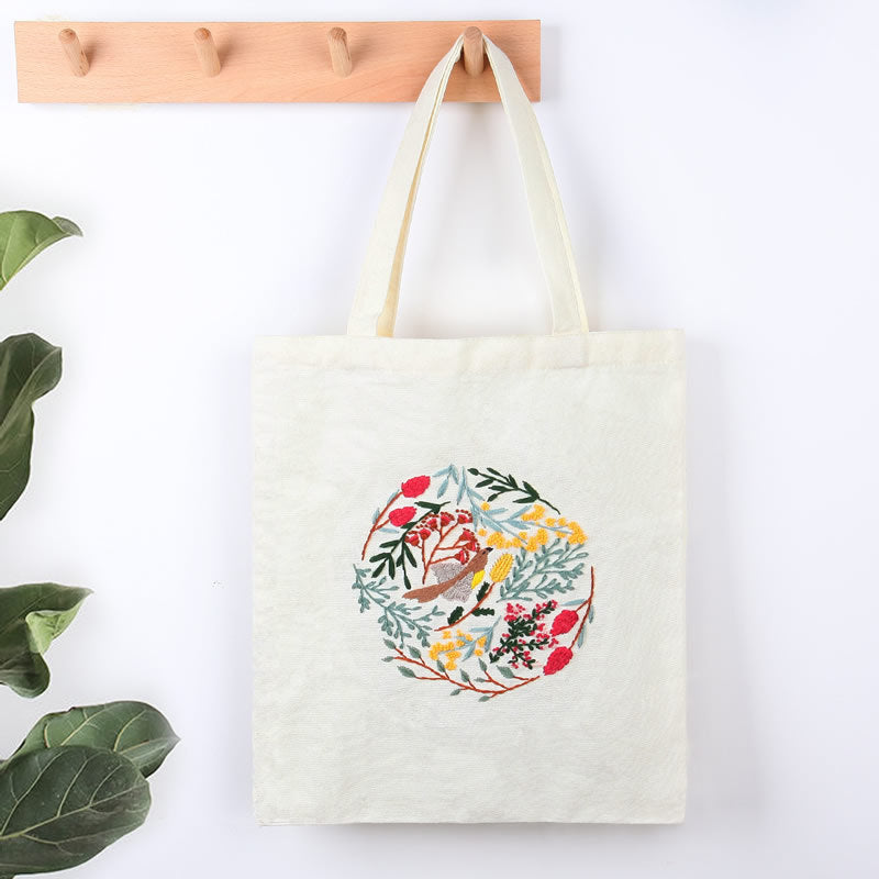 Embroidery Diy Material Bag Canvas Bag Kit Su Embroidery Handbag Bag