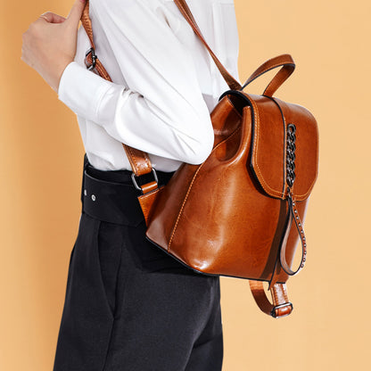 Mochila de cuero para mujer