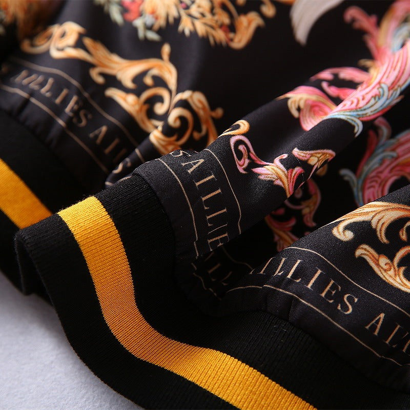 New Hooded Jacket Coat Thread Pants Print Fashion Suit Women