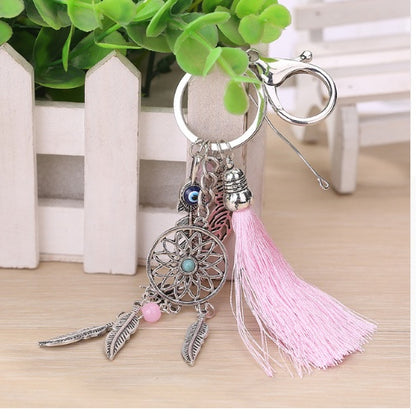 Modelos de explosión de comercio exterior de AliExpress, atrapasueños, atrapasueños, simple, moda, cuentas verdes, llavero colgante