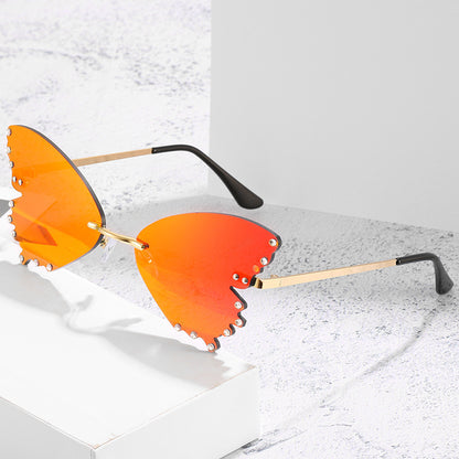 Sonnenbrille Damen Street Shot Süße Sonnenbrille Schmetterlingsbrille