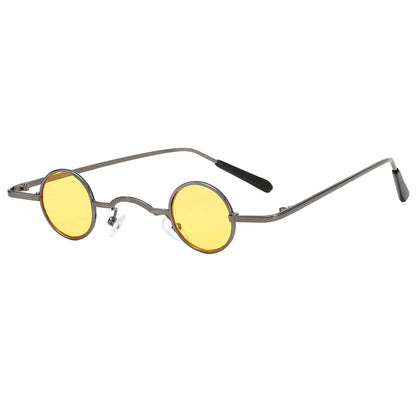 Gafas de sol retro con montura redonda súper pequeña para hombres y mujeres, gafas de sol estilo príncipe, gafas de sol estilo hip hop.