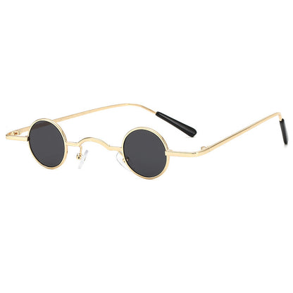 Gafas de sol retro con montura redonda súper pequeña para hombres y mujeres, gafas de sol estilo príncipe, gafas de sol estilo hip hop.