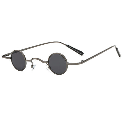 Gafas de sol retro con montura redonda súper pequeña para hombres y mujeres, gafas de sol estilo príncipe, gafas de sol estilo hip hop.