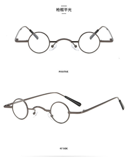 Gafas de sol retro con montura redonda súper pequeña para hombres y mujeres, gafas de sol estilo príncipe, gafas de sol estilo hip hop.