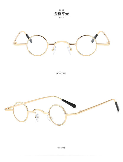 Gafas de sol retro con montura redonda súper pequeña para hombres y mujeres, gafas de sol estilo príncipe, gafas de sol estilo hip hop.