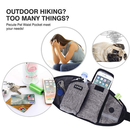 Riñonera para entrenamiento de perros, manos libres, para exteriores, para correr, pasear y almacenar comida y agua.