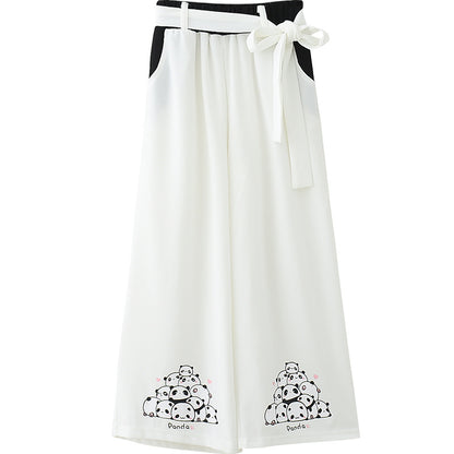 Casual Hosen Neun-Punkt-Hosen Mädchen Lose Wild Wide-Leg Hosen Frauen