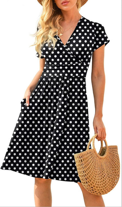 Vestido floral con volantes para mujer, manga larga, corte A