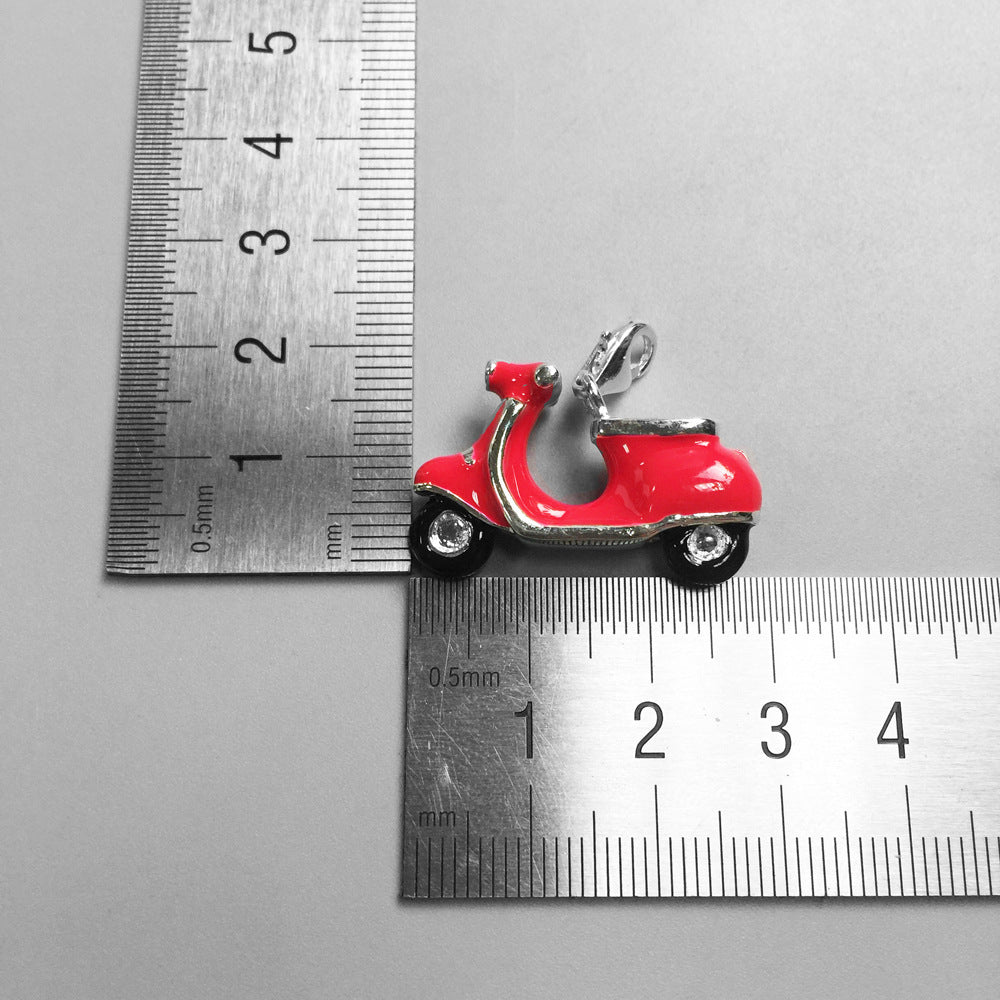 Motorcycle Charm Pendant 925 Sterling Silver