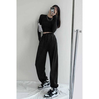 HOUZHOU Pantalones de mujer Pantalones de chándal grises de primavera para mujer Jogger