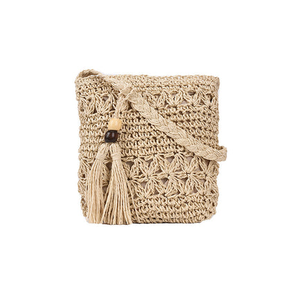 Bolso bandolera de playa de verano tejido a mano