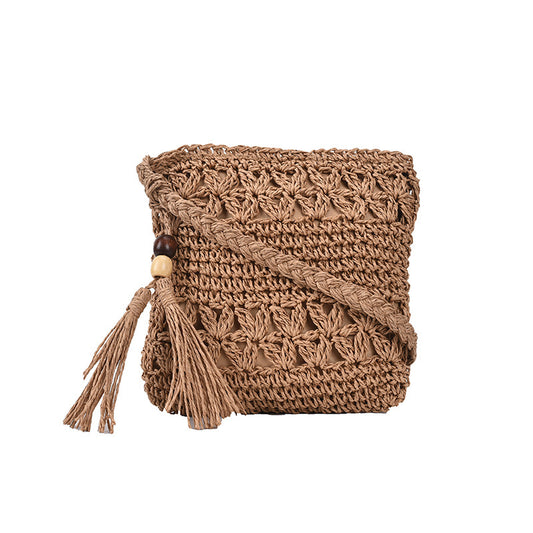 Bolso bandolera de playa de verano tejido a mano