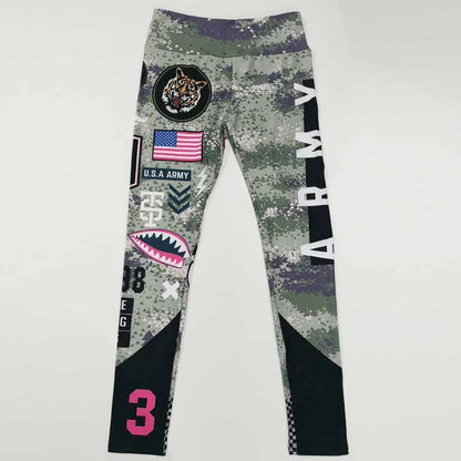 Sport Hosen Fitness Leggings Frauen Gym Armee Sportswear