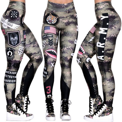 Sport Hosen Fitness Leggings Frauen Gym Armee Sportswear