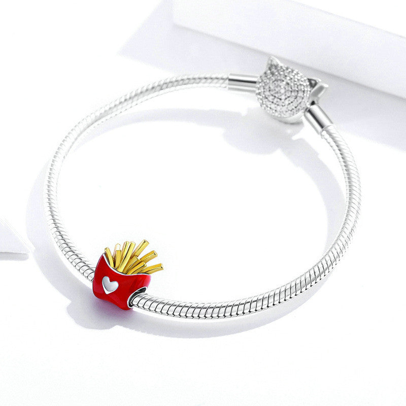 Bamoer 925 Sterling Silver Fries Enamel Charm