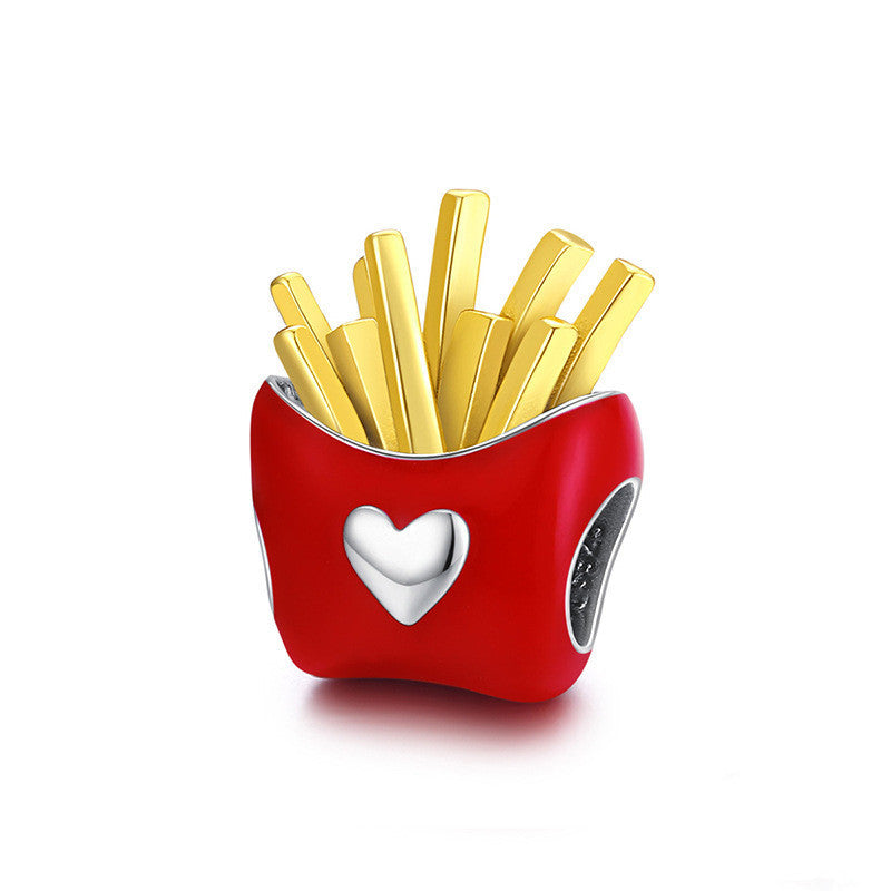 Bamoer 925 Sterling Silver Fries Enamel Charm