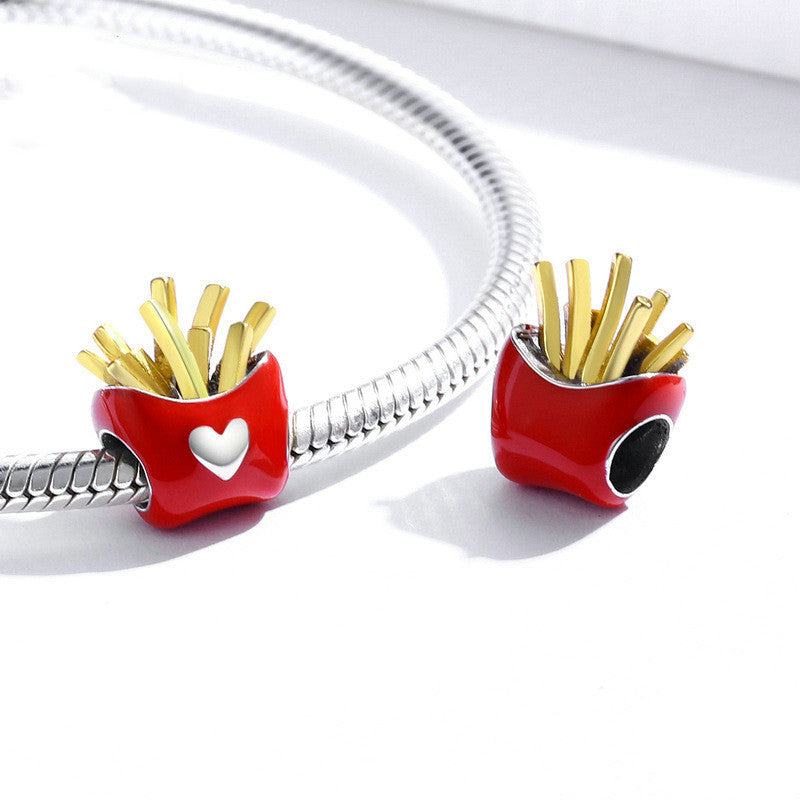Bamoer 925 Sterling Silver Fries Enamel Charm