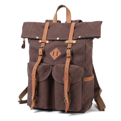 Mochila de lona de aceite de cera