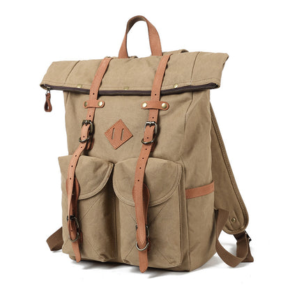 Mochila de lona de aceite de cera