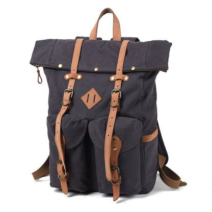 Mochila de lona de aceite de cera