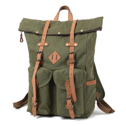 Mochila de lona de aceite de cera