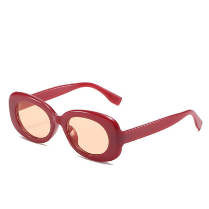 Sonnenbrille Damen Oval Mode Einfache Sonnenbrille