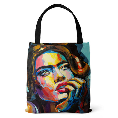 Besondere Tasche Weiblicher Ölgemäldedruck Strandtasche Brutalistischer Stil