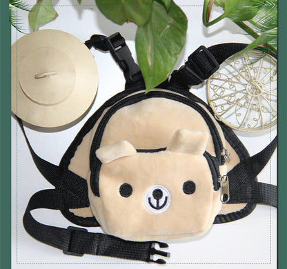 Verstellbare Leine Haustier Welpen Selbst Rucksack Cartoon Tragbare Harness Teddy Hund Outdoor Reise Träger Snack Tasche