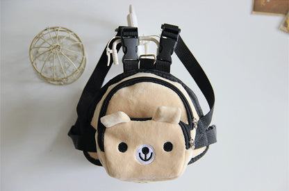 Verstellbare Leine Haustier Welpen Selbst Rucksack Cartoon Tragbare Harness Teddy Hund Outdoor Reise Träger Snack Tasche