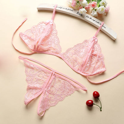 Lencería sexy de gasa, ropa interior para dormir, lencería erótica caliente, sujetador, tanga, conjunto de liga