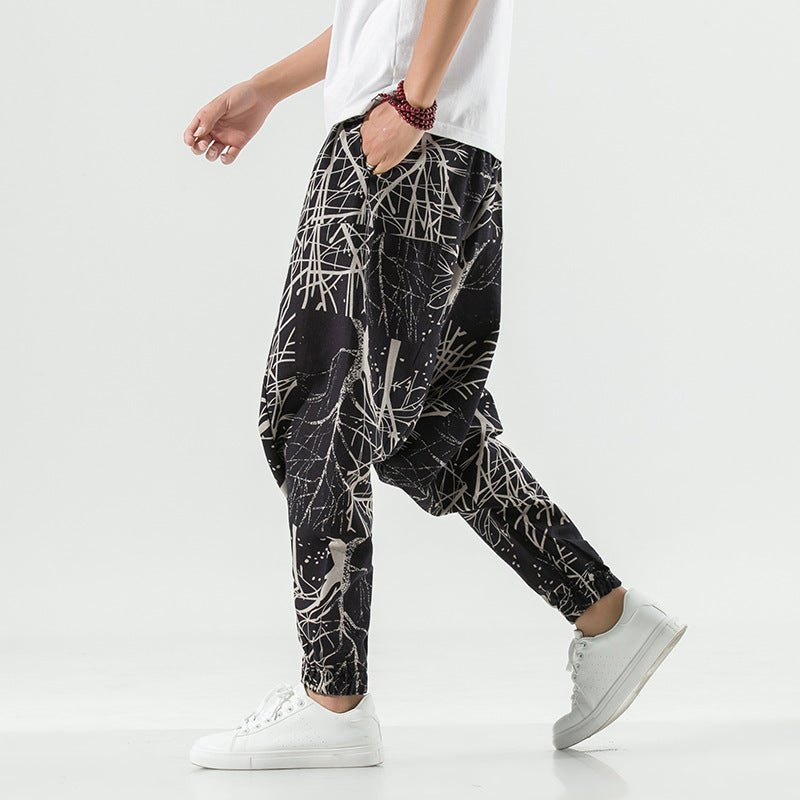 Summer Chinese Style Linen Casual Pants Men Loose - BAGMODA