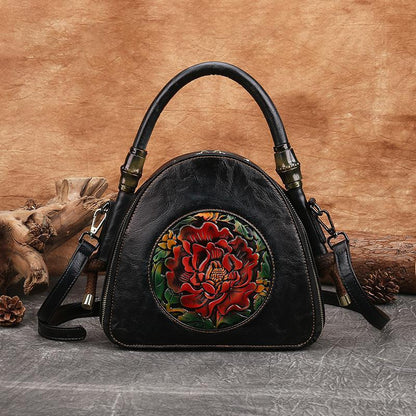 Bolso literario con diseño de concha y flores de viento nacional, bolso de hombro diagonal