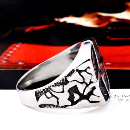 Anillo de aleación vintage para hombre, plata simple