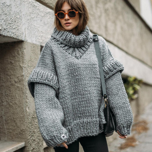 Knitwear Pullover Women's Fluffy Long Sleeve Turtleneck Sweater