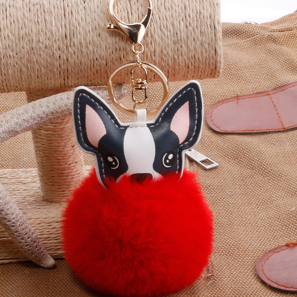 PU puppy feather ball key pendant Pendant