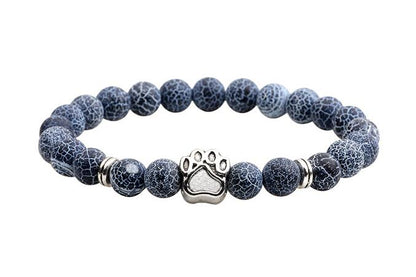 Hunde Katzenpfote Naturstein Lava Perlen Armbänder Elastisches Seil Mode Männer Frauen Unisex Armband Trendy Schmuck