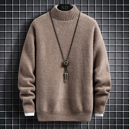 Winter Plus Fleece Thickened Student Middle Collar Warm Bottoming Sweater