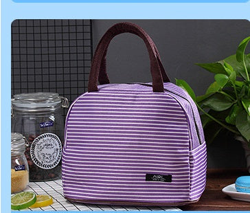 New Oxford cloth striped large insulation lunch bag portable breast milk preservation package insulation camping lunch box package wholesale