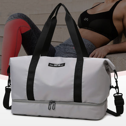 Bolsa de viaje de gran capacidad con compartimento para zapatos, portátil, para deportes, gimnasio, fitness, impermeable, para el hombro, para fin de semana, para mujer