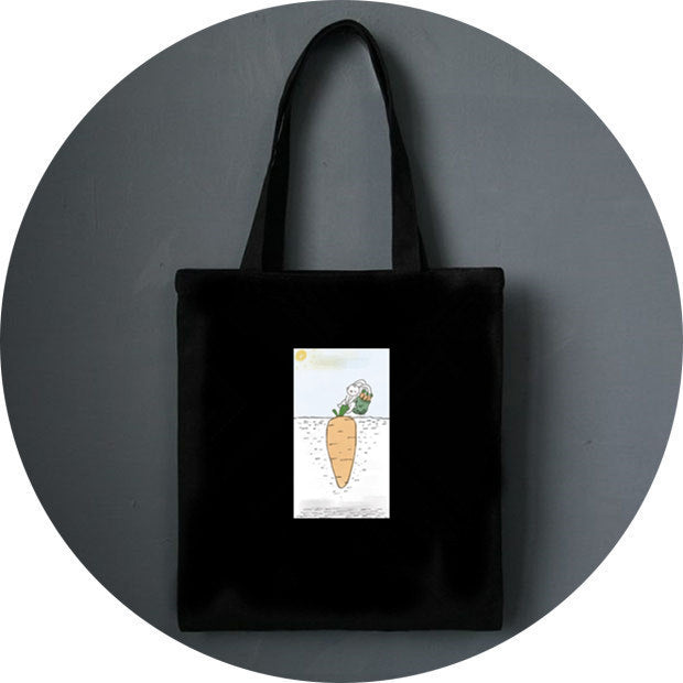 All-match literary canvas bag shoulder letter printing shopping bag